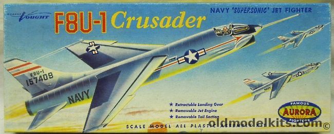 Aurora 1/48 F8U-1 Crusader - (F8 / F8U1), 119-98 plastic model kit